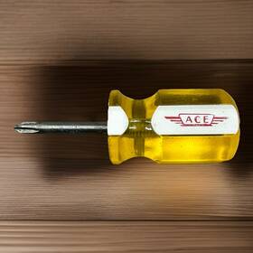 24846 Ace Hardware Vintage No.1 Yellow Plastic Stubby Phillips Screwdriver Usa Rare 24846 Ace Hardware Vintage No.1 Yellow Plastic Stubby Phillips Screwdriver Usa Rare
