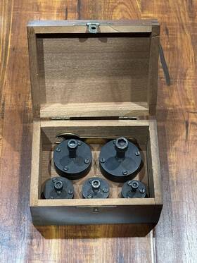Af-16 Bearing Inspection Inc. Vintage Model Staking Tools In Wood Box Af-16 Bearing Inspection Inc. Vintage Model Staking Tools In Wood Box
