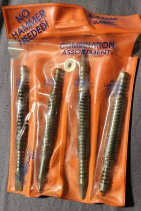 Sl40ppc Blue Point Set Automatic Centre Punch Spring Loaded Drill Hole Chisel