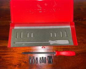 Blue Point Ya8850 Cylinder Head Gasket Alignment Kit And Snapon Metal Storage Box