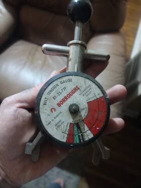 Bt-33-73f Burroughs Belt Tension Guage Vintage