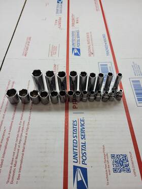 Caterpillar 1943530 Cat By Snap-on And Proto 23pc 6pt Metric Shallow Deep 1/4 Inch Socket Set 4-15mm Usa