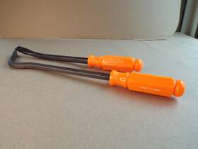 43057-43058 Craftsman Vtg Rare Orange Handle Pry Bar 43058 43057 Work Well - Nice Read