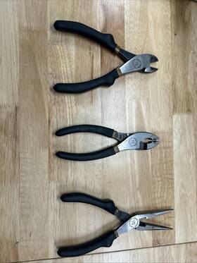 M45243 Craftsman Vintage Sears Professional Usa 3pc Pliers Needle Nose And Cutter