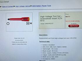 Hazet Vas6762/27 Vw Audi High Voltage Insulated Screwdriver Insert Xzn M10 3/8 Inch