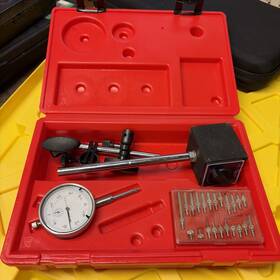 34567 Hopkins Dial Indicator With Magnetic Base 0-1.0 Inch Tester Gage 0.001 Precision Test Kit