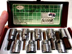 22900 K-tool International 10pc 3/8 Dr Hex And Driver Bit Socket Set