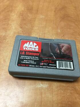 Ids-az09 Mac Tools 39-pc. Industrial Hammerless Number And Letter I.d. Stamper Kit