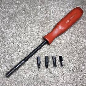 Pm8a Mac Tools Usa Red Handle Magetic Tip Bit Driver With 4 Bits