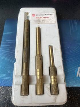 Sbp3pt Mac Tools Usa 3 Piece Knurled Non Sparking Brass Drift Punch Set