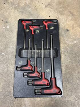 Shktt7rbrt Mac Tools 7 Pc T-handle Rbrt Star Torx Extraction Set T10 - T40 Shkttrbrt