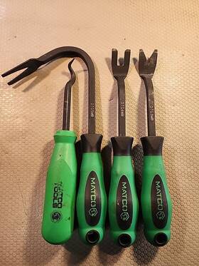 Dtg5mb Matco Tools 4 V Door Panel Trim Removal Tool Handle Green Black Upholstery Set