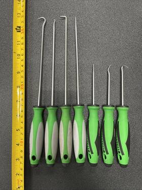 Hp4lf Matco Tools 7 Piece Long Hook And Pick Set Green Hp4lf Matco Tools 7 Piece Long Hook And Pick Set Green