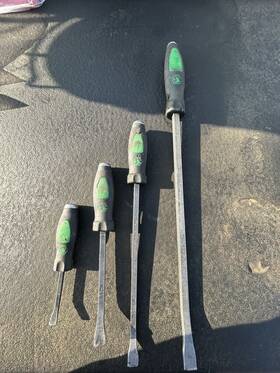 Pbsg4c Matco Tools Used 4 Pc Green Curved Tip Prybar Set
