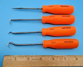 Pmo1a Matco Tools Miniature Hook And Pick Set Mini Orange 4 Pcs Straight 90 45