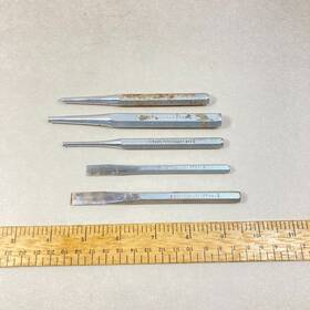 9252 Penncraft Punch And Chisel Lot 5 Pc With 2 Pin 1 Center Usa