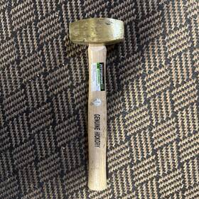 61873 Pittsburgh Professional 2 Lb. Hickory Handle Brass Hammer Non Marring Strike Resilient Solid Wood