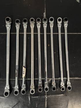Plt-99663 Platinum 99663 Lot Of 9 Tech Ratcheting Wrench 13mm X 15mm And 12mmx14mm