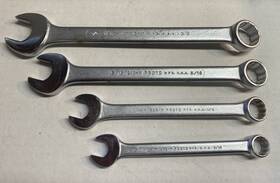 Proto 1212-w Usa 4 - Piece Whitworth Combination Wrench Set 3/8 5/16 1/4 3/16