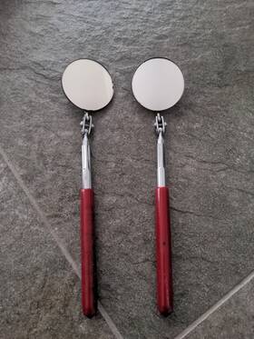 J2372 Proto Lot Of 2 Vintage 2-1/4 Inch Round Inspection Mirror 10 - 14