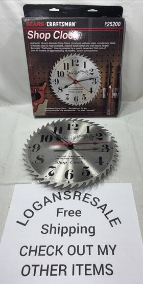 925200 Sears /craftsman Vtg Roebuck 10 Inch Steel Saw Blade Shop Clock Free Batt 925200 Sears /craftsman Vtg Roebuck 10 Inch Steel Saw Blade Shop Clock Free Batt