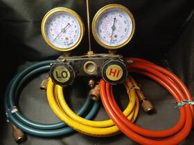 Act95c0b Snap-on Blue Point R12 Ac Manifold Gauge Set Hoses