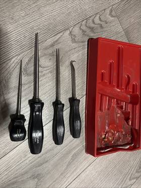 Snap-on Asa105a Used Tools 5 Piece Awl&hook Utility Set Missing One
