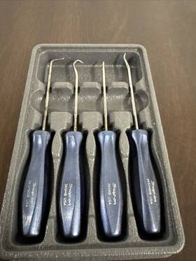 Asa204bmb Snap-on Asa204b Tools 4pc Power Blue Mini Hard Handle Awl Hook Pick Set