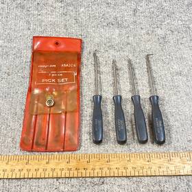 Asa2c4 Snap-on Pick Set 4 Pc Black Handle #asa2c4 With Case Usa