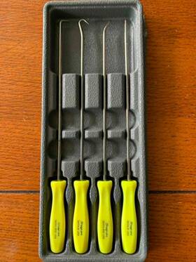 Asal204bhv Snap-on 4 Pc Hi-viz Acetate Handle Long Pick Set