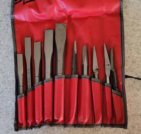 C-104b Snap-on 10 Piece Chisel Set Very Good Condition