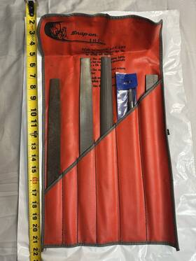 Snap-on C66c C-66-c File Pouch Used With 5 Pieces Set Of Files Different Cuts New In