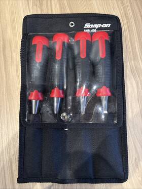 Chsl400r Snap-on Chsl400 Tools Red 4pc Composite Handle Soft Grip Chisel Set Chsl400r Snap-on Chsl400 Tools Red 4pc Composite Handle Soft Grip Chisel Set