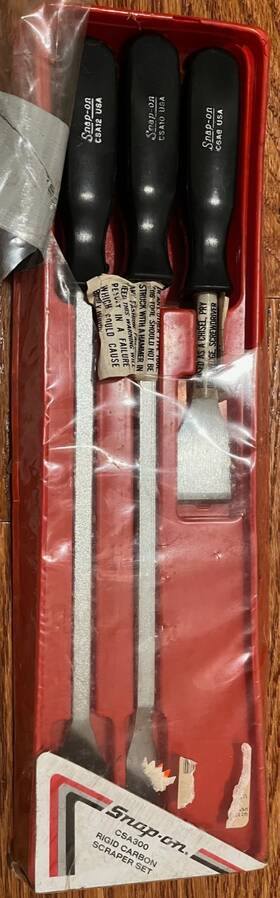 Snap-on Csa300 Rigid Carbon Scraper Set Old Style/vintage Appears Never Used Usa