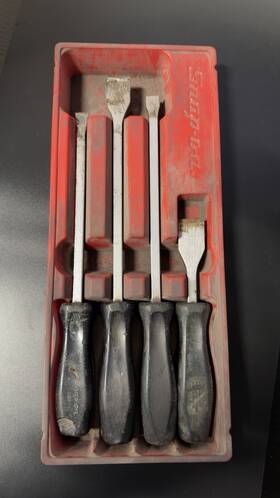 Csa400 Snap-on - 4 Piece Black Hard Handle Carbon/gasket Scraper Set