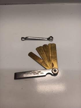 Fb305a Snap-on Blue Point Mini Feeler Gauge 6 Blade Metric &inches Wrench 9/32 1/4