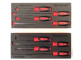 Fmmr06b Snap-on Fmmr05b/ 8 Piece Red Soft Grip Long And Short Pick Awl Set With Foam Tray Mint