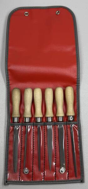 Hb100-c99 Snap-on Vintage C99 Kit Bag Hb100 6 Piece File Set Wood Handles And Original Pouch