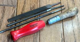 Hf-614 Snap-on Hf614 Tools File Handle Threaded Screwdriver Hard Red Set Lot Wooden Round