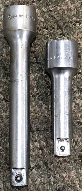 L62-l42 Snap-on 2 Tools 3/4 Inch Drive Ratchet Extension 8 L62 And 5 L42 - Free Shipping