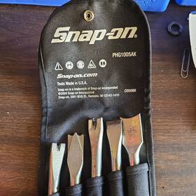 Phg1005ak Snap On Tools 5 Pc. Air Chisel Set With Kit Bag Part # Usa Made