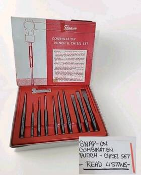 Ppc-710 Snap On Tools Punch And Chisel Set Vtg. 11 Pc. Automobile Motorcycle With Box