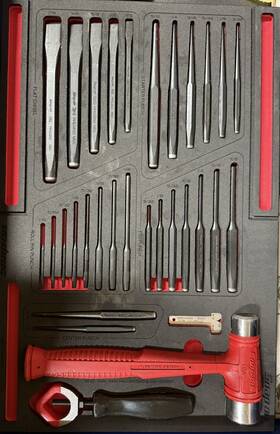 Ppc01fr Snap-on Tools Red 31pc Punch And Chisel With Dual-face Hammer Foam Set Ppc01fr Snap-on Tools Red 31pc Punch And Chisel With Dual-face Hammer Foam Set