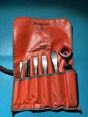 Ppc501k Snap-on Tool Chisel Set With Ppc5a Handle Usa Clean