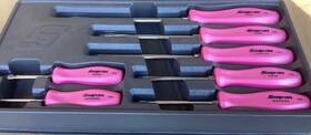 Sddx70app Snap-on Tools 7pc Pearl Pink Hard Grip Combination Screwdriver Set