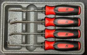 Sgasa204b Snap-on 4-piece Instinct Soft Grip Miniature Pick Set Usa