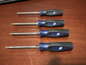 Sgtx40mb Snap-on Sgtx40 Tools 4pc Power Blue Mini Soft Grip Torx Screwdriver Set Rare