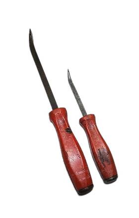 Spb512 Snap-on Spb512- 13 Inch And Spb58- 8 Pry Bars Red Handle - Used Vintage Spb512 Snap-on Spb512- 13 Inch And Spb58- 8 Pry Bars Red Handle - Used Vintage