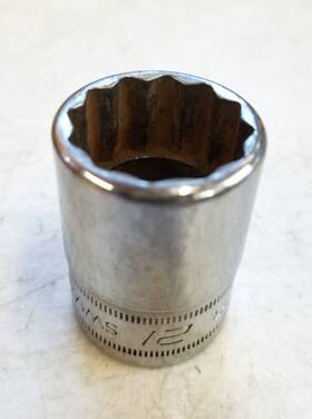 Swm211 Snap-on 1/2 Inch Drive 21mm 12 Point Shallow Chrome Socket