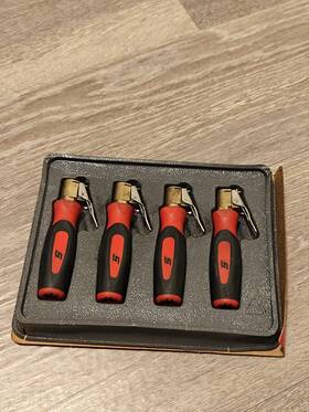 Vscs104r Snap-on Tools 4pc Quick Clip Tire Deflator Set